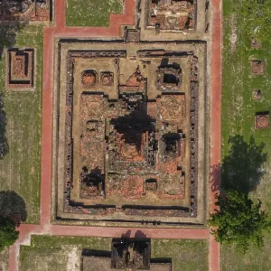 Drone view of an ancient temple complex in Thailand Drone view of an ancient temple complex in Thailand