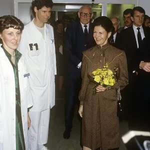 Drottning Silvia Har besoker hon Uppsala akademiska sjukhus 1985 Queen Silvia of Sweden<br> Drottning Silvia H Drottning Silvia Har besoker hon Uppsala akademiska sjukhus 1985 Queen Silvia of Sweden<br> Drottning Silvia H