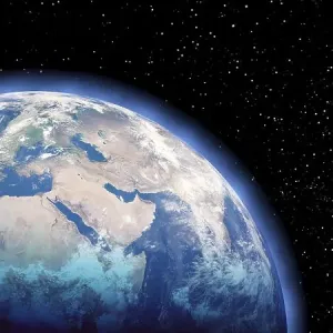 Earth, moon and space Earth, moon and space