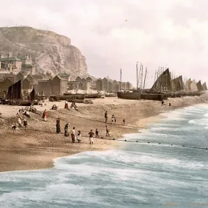 East Cliff Beach Print, Hastings, England East Cliff Beach Print, Hastings, England