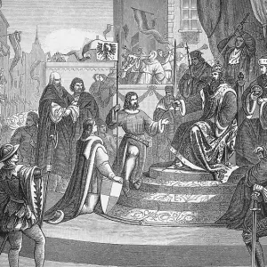 Elector Frederick's enfeoffment with the Margraviate of Brandenburg (1398) Father Frederick V
