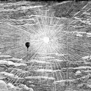 An enchanting scene seen from a balloon