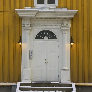 Entrance door in the historic town centre of Tromso Entrance door in the historic town centre of Tromso