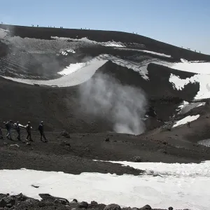 Etna Volcano Active Steam Print, Sicily, Italy