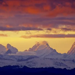 Evening glow in the Bernese Alps Switzerland Evening glow in the Bernese Alps Switzerland