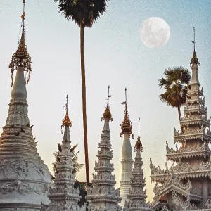 Evening Shwedagon Pagoda, Rangoon