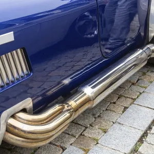 Exhaust system of an American sports car from the sixties Exhaust system of an American sports car from the sixties