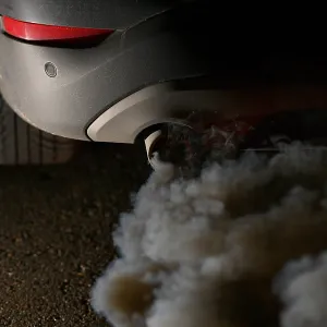 Exhaust with exhaust gases of a combustion engine