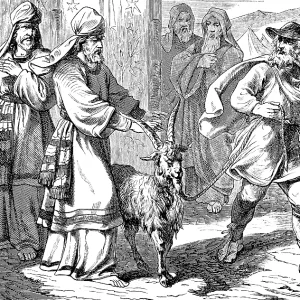 1877 Print: Expulsion of the Goat into the Desert at Yom Kippur