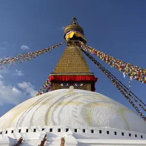 Eyes of Boudhanath Stupa, Kathmandu, Nepal, Asia