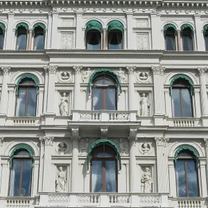 Facade of a hotel, window, balcony