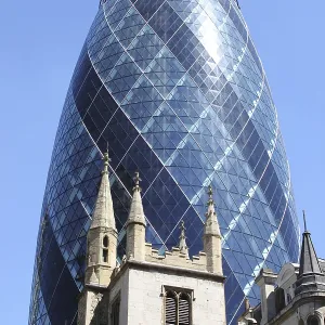 The famous Gherkin building in the City of London