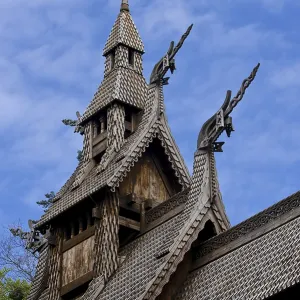 Fantoft, Stave Church, Bergen, Hordaland, Norway Fantoft, Stave Church, Bergen, Hordaland, Norway