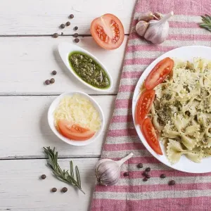 Farfalle pasta with pesto sauce Farfalle pasta with pesto sauce