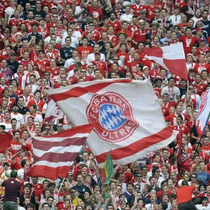 FC Bayern fan block with flags