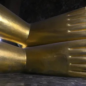 Feet of the reclining Buddha in Wat Pho Feet of the reclining Buddha in Wat Pho