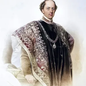 Ferdinand Joseph Johann Nepomuk 8th Prince of Lobkowitz (born 13 April 1797 in Hollabrunn, died 18 December 1868 in Vienna) was an Austrian nobleman and industrialist, Historic, digitally restored reproduction from a 19th century original Ferdinand Joseph Johann Nepomuk 8th Prince of Lobkowitz (born 13 April 1797 in Hollabrunn, died 18 December 1868 in Vienna) was an Austrian nobleman and industrialist, Historic, digitally restored reproduction from a 19th century original