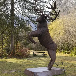 The fighting deer, art, metal, Bluntau Valley The fighting deer, art, metal, Bluntau Valley