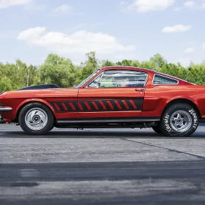 FINOWFURT, GERMANY - JUNE 28, 2024: A muscle car Ford Mustang (first generation) FINOWFURT, GERMANY - JUNE 28, 2024: A muscle car Ford Mustang (first generation)