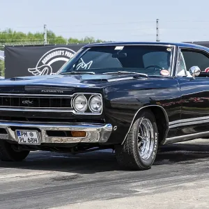 FINOWFURT, GERMANY - JUNE 28, 2024: A muscle car Plymouth GTX (1969) FINOWFURT, GERMANY - JUNE 28, 2024: A muscle car Plymouth GTX (1969)