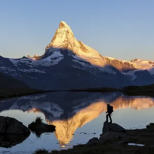 First sunlight on the Matterhorn First sunlight on the Matterhorn