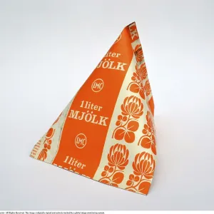 The first Tetra Pak carton - a tetrahedron patented by Ruben Rausing
