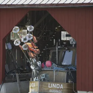 Fishing boat in boathouse, Gudinge