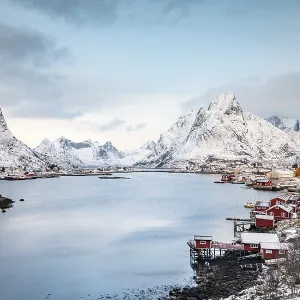 Fishing village Reine in winter Fishing village Reine in winter