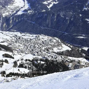 Fiss in Tyrol from above in winter Fiss in Tyrol from above in winter