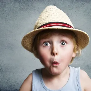 Five-year-old boy wearing a hat