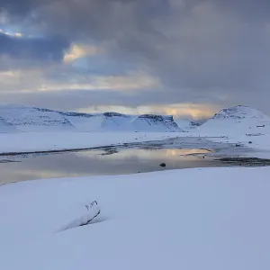 Fjord landscape, cloudy mood, quiet Fjord landscape, cloudy mood, quiet