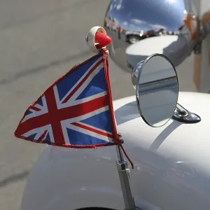 Flag on a classic car Flag on a classic car