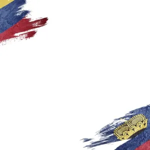 Flags of Colombia and Liechtenstein Print on White Background Flags of Colombia and Liechtenstein Print on White Background