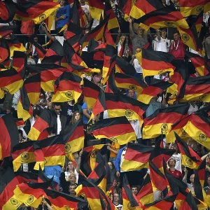 Many flags of German football fans