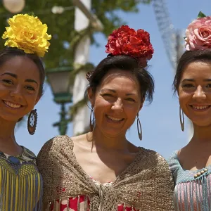 Flamenco dancers at the Feria de Abril