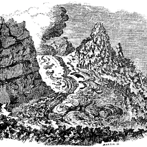 Flowing lava flow after the eruption of Vesuvius Flowing lava flow after the eruption of Vesuvius