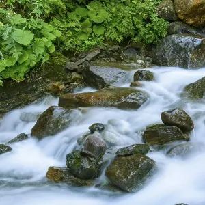Flowing water at the Gartel waterfall in Hohe Tauern National Park