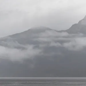 Fog-Covered Mountain Peak Print, Lower Mainland BC