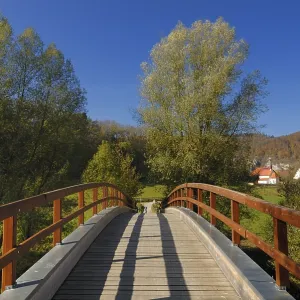 A footbridge over the danube river - Baden-Wuerttemberg A footbridge over the danube river - Baden-Wuerttemberg