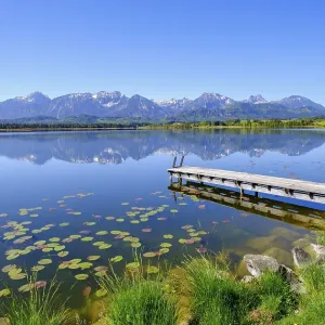 Footbridge in the lake, Hopfensee Footbridge in the lake, Hopfensee