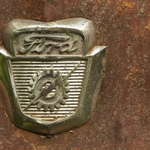 Ford Logo on a Vintage Car Print Ford Logo on a Vintage Car Print