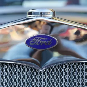 Ford logo on radiator of an oldtimer Ford logo on radiator of an oldtimer