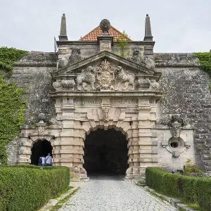 Fortress gate with coat of arms of Prince-Bishop Philipp Valentin Voit von Rieneck