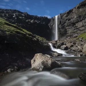 Fossa Waterfall, largest waterfall in the Faroe Islands