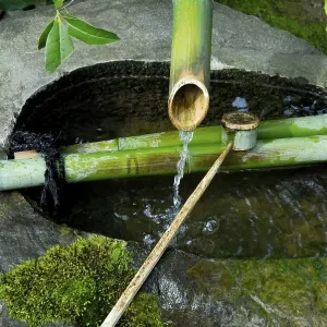 Fountain and bamboo ladle, Ryoanji