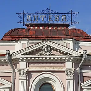 Fragment of the facade of the Art Nouveau building