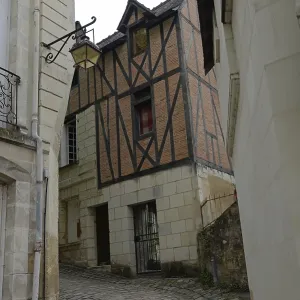 France, Chinon, half-timbered house France, Chinon, half-timbered house
