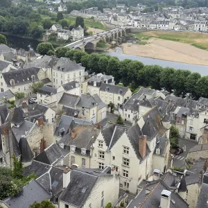 France, Chinon, old town, roofs France, Chinon, old town, roofs