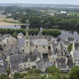 France, Chinon, old town, roofs France, Chinon, old town, roofs
