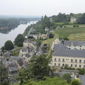 France, Chinon, old town, roofs France, Chinon, old town, roofs